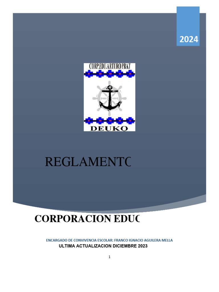 Reglamento Interno de Convivencia Escolar 2024 | PDF | Maestros | Escuelas