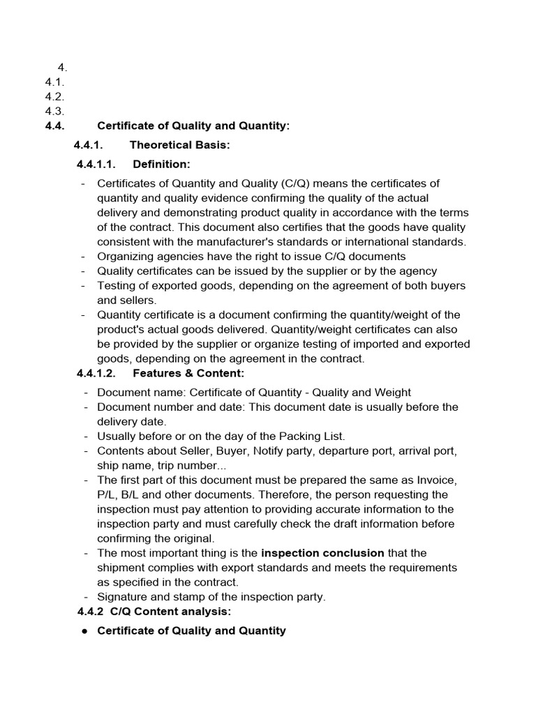 Certificate of Quality and Quantity Guide | PDF | Business