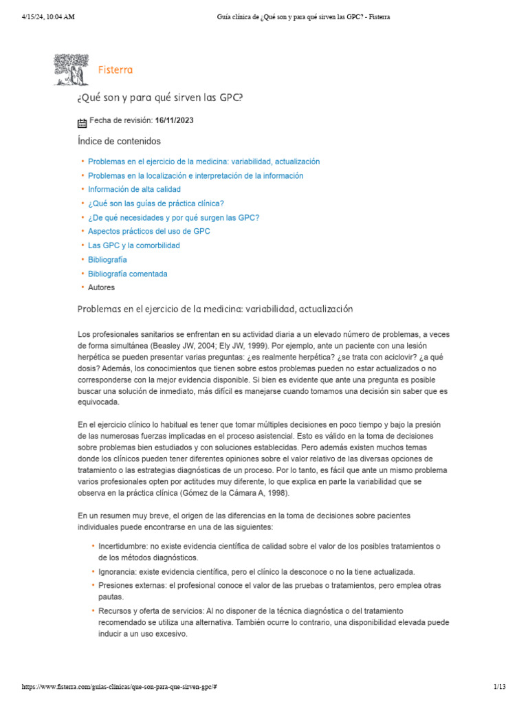 Qué Es Y Para Qué Son Las GPC | Evidencia Basada En Medicina Australia
