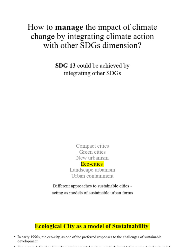 Integrating Climate Action with SDGs | PDF | Sustainability ...