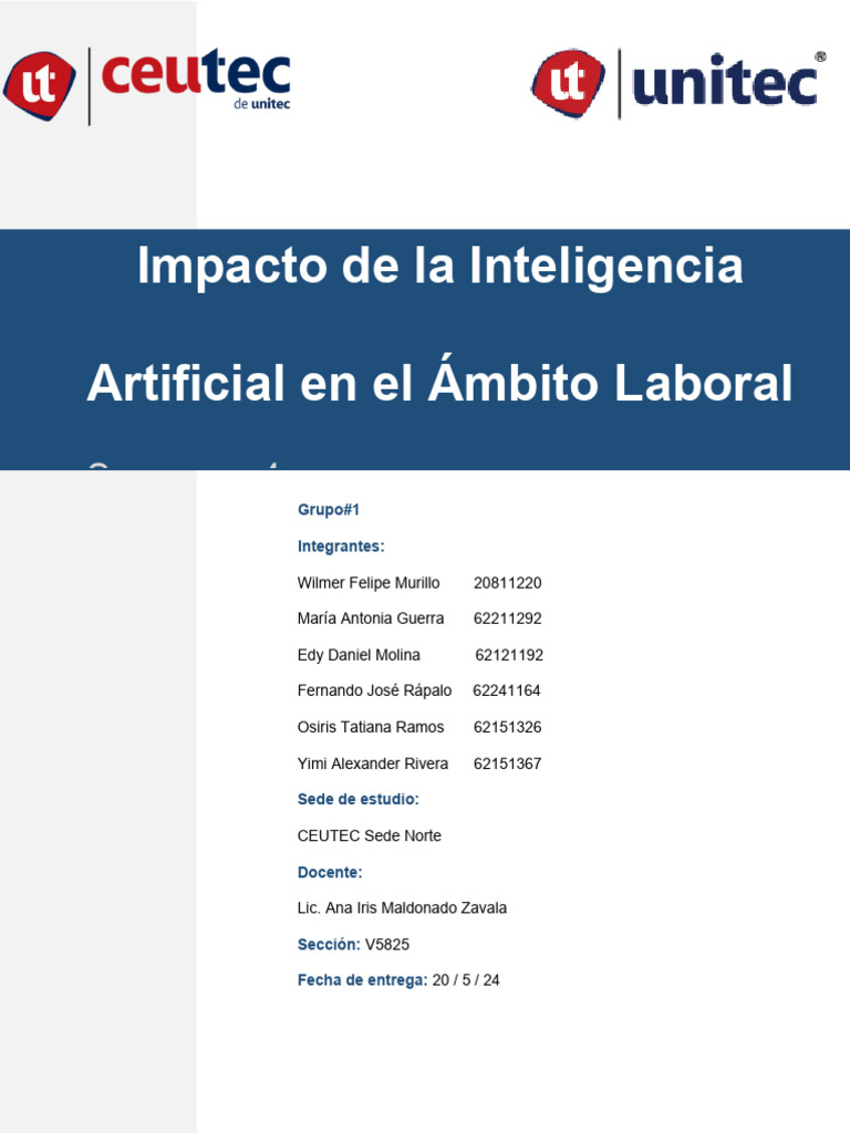Impacto de la IA en el Empleo Laboral | PDF | Inteligencia artificial ...