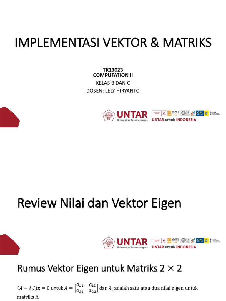 TM13 - Implementasi Matriks Dan Vektor Untuk SVD | PDF | Metode & Bahan ...