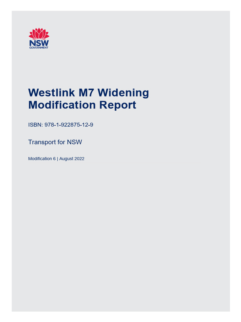 Westlink M7 Widening Modification Report | PDF | Risk | Climate Change ...