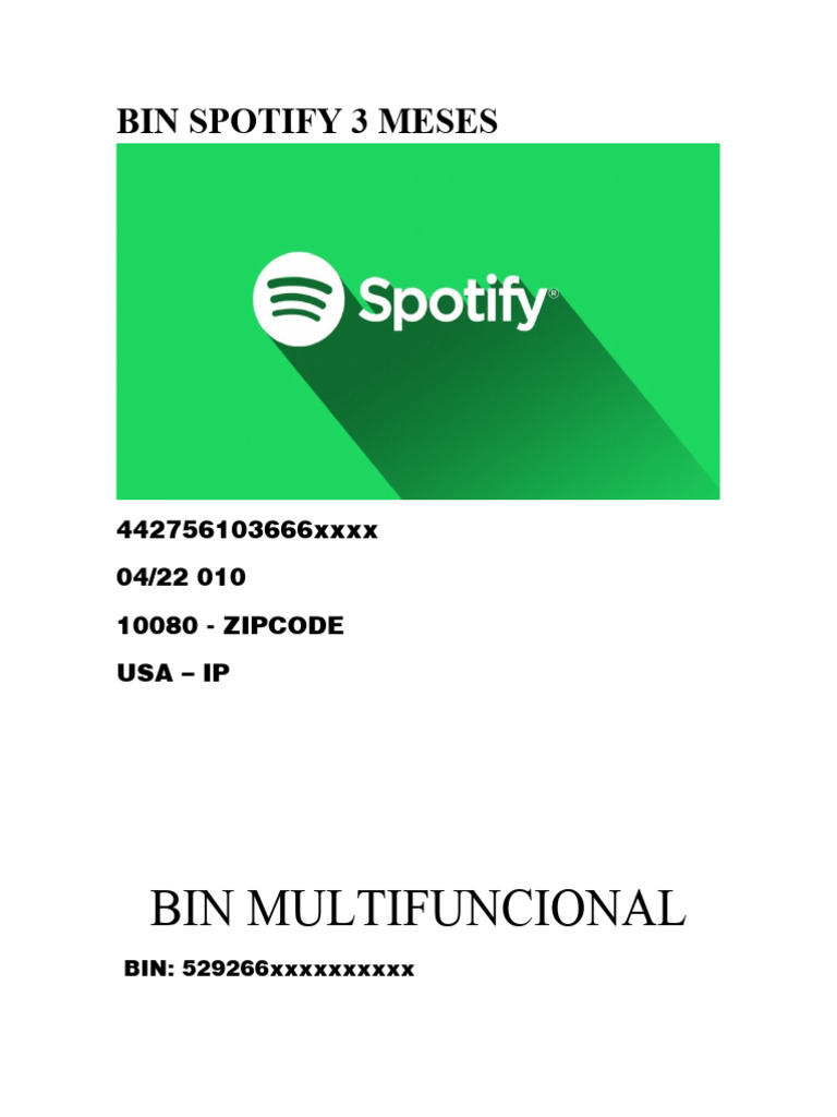 Bin Play Store Spotify 3 Meses PDF