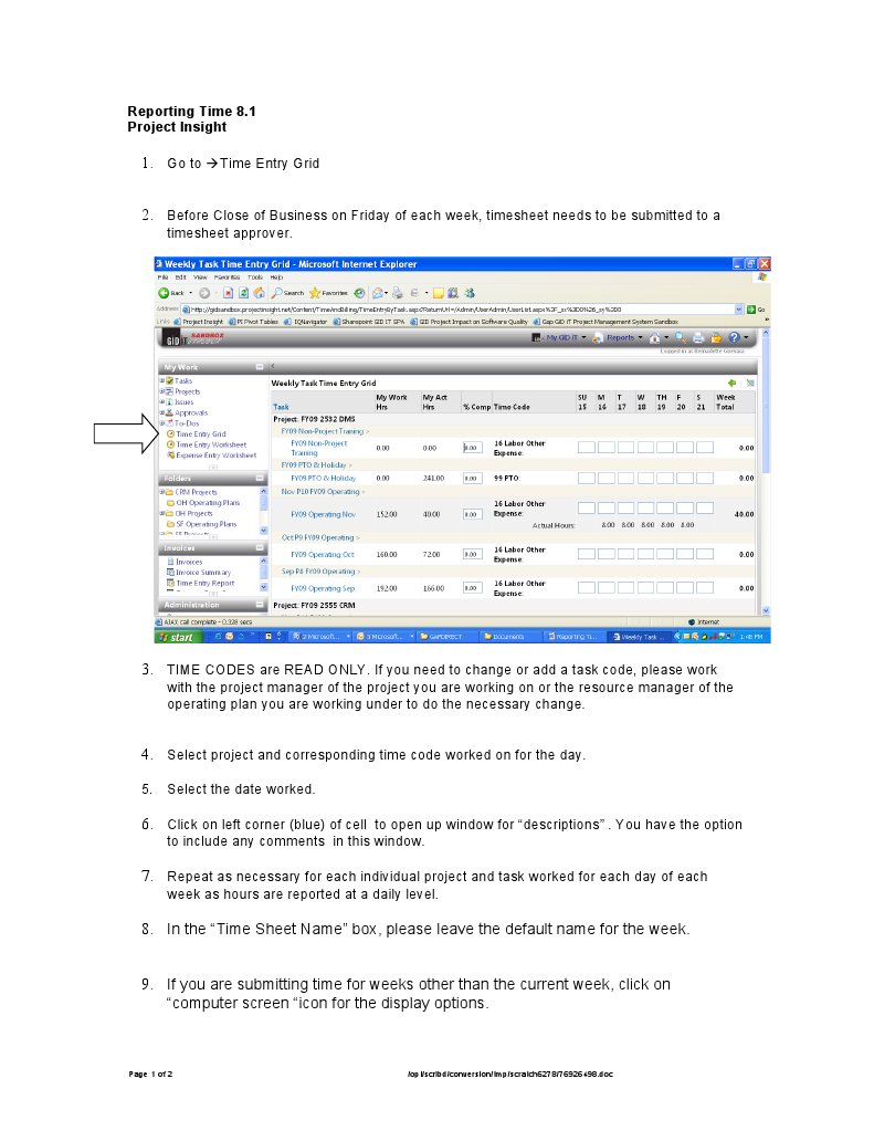 Weekly Timesheet Submission Guide | PDF