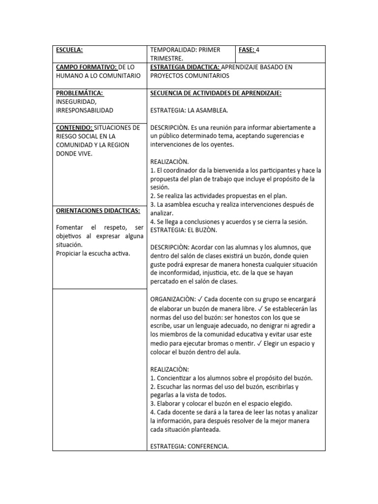 Fase 4 Programa Analitico | PDF | Escuelas | Aprendizaje