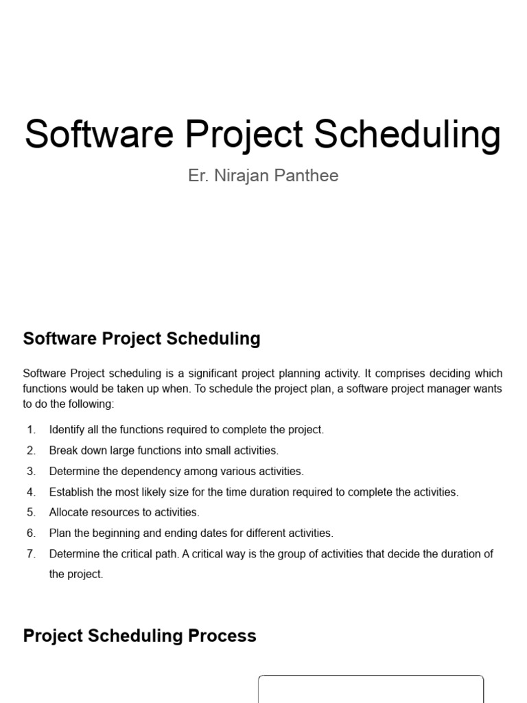 Software project scheduling pdf scrum software development