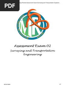 Mega Review Assessment Exam (Surveying and Transportation Engineering)