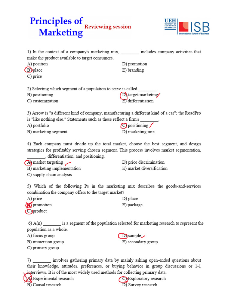 Mock Exam - Review Session | PDF | Marketing | Marketing Research