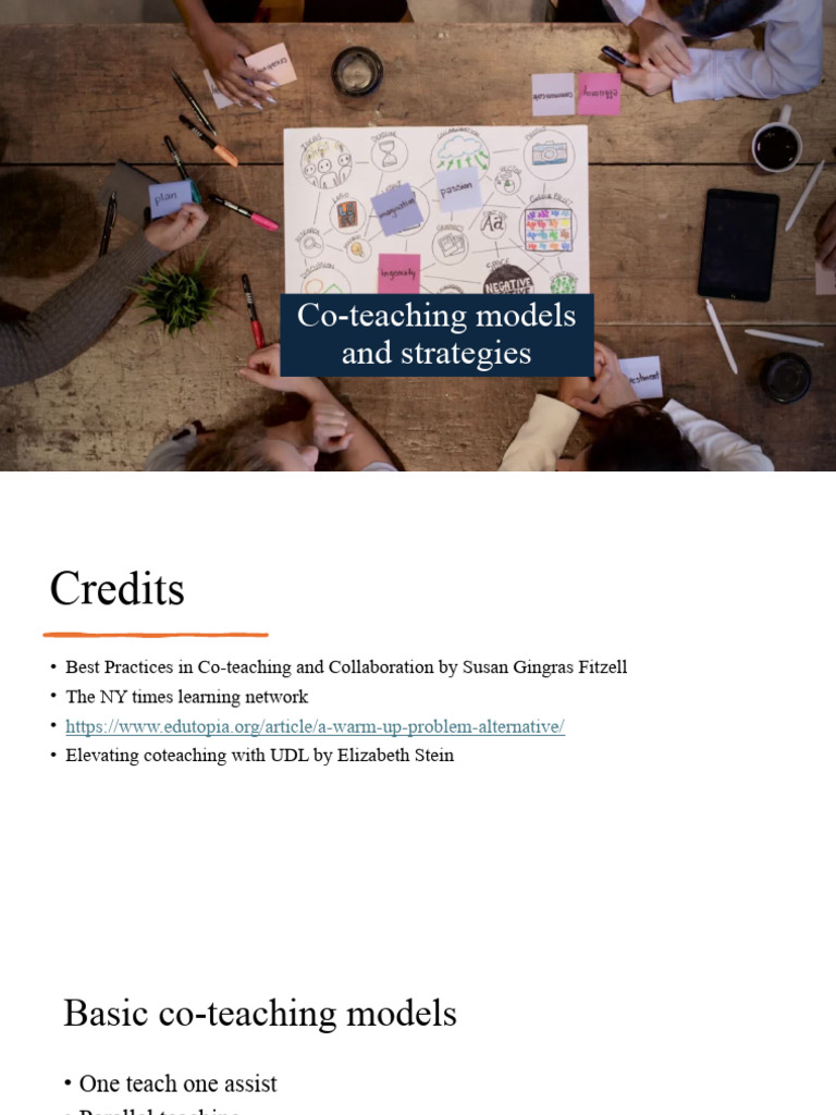 Co-Teaching Strategies | PDF | Teachers | Mentorship