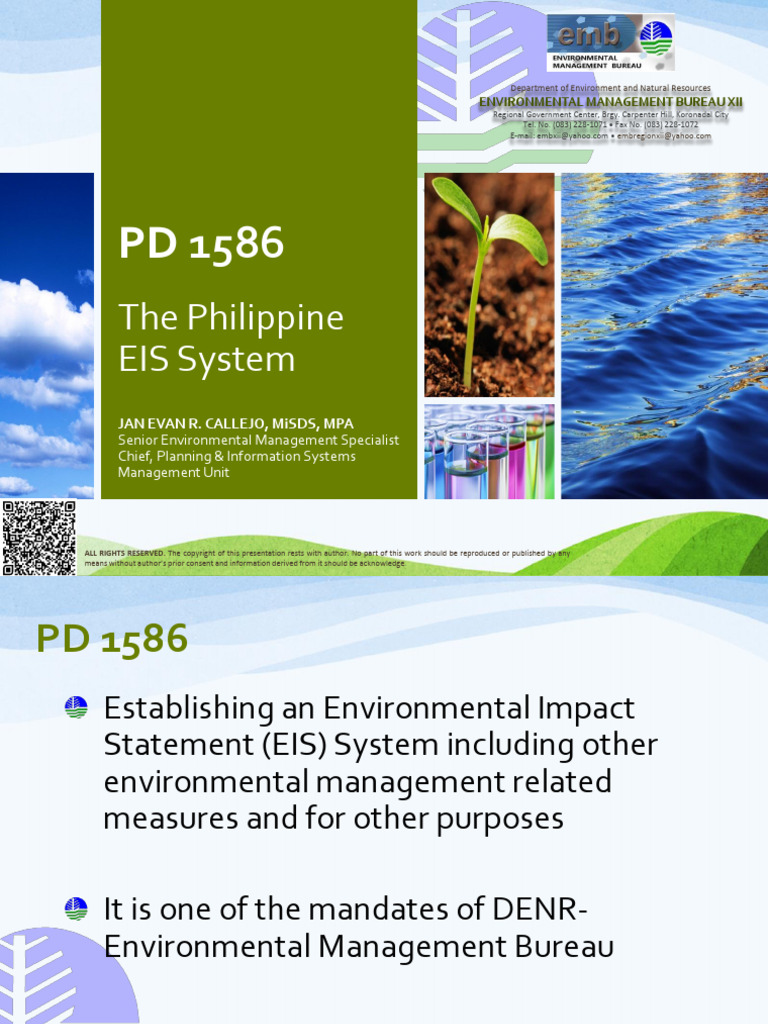 EIA PCO Training April 2024 PD 1586 Managing Head | PDF | Environmental ...