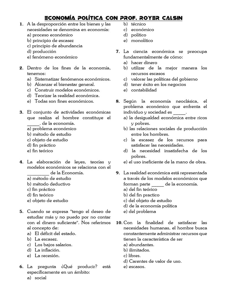 Conceptos Clave de Economía Política | PDF | Ciencias económicas | Teoría