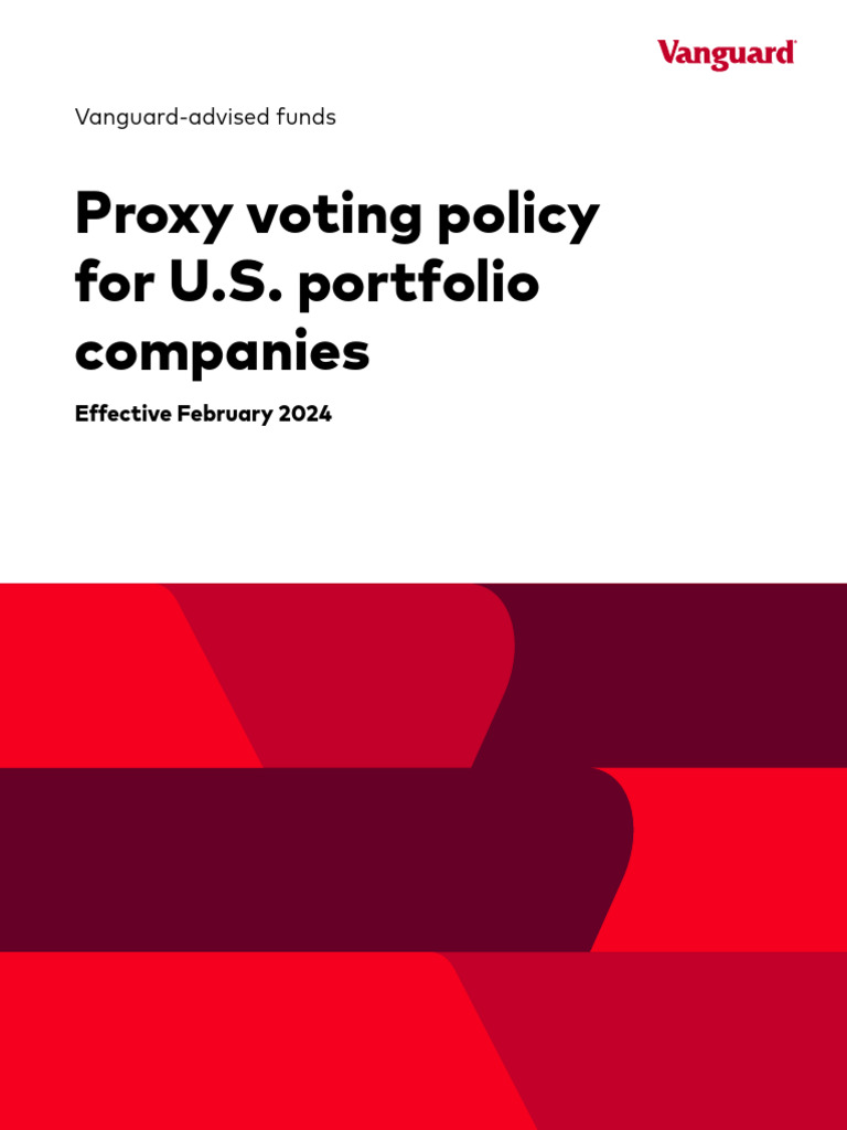 Vanguard Proxy Voting Policy 2024 | PDF | Stocks | Employee Stock Option