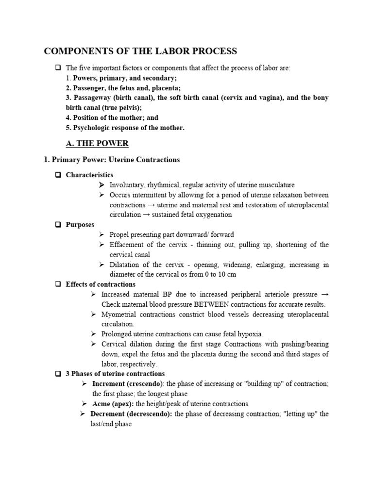 Key Factors in the Labor Process | PDF | Pelvis | Anatomy