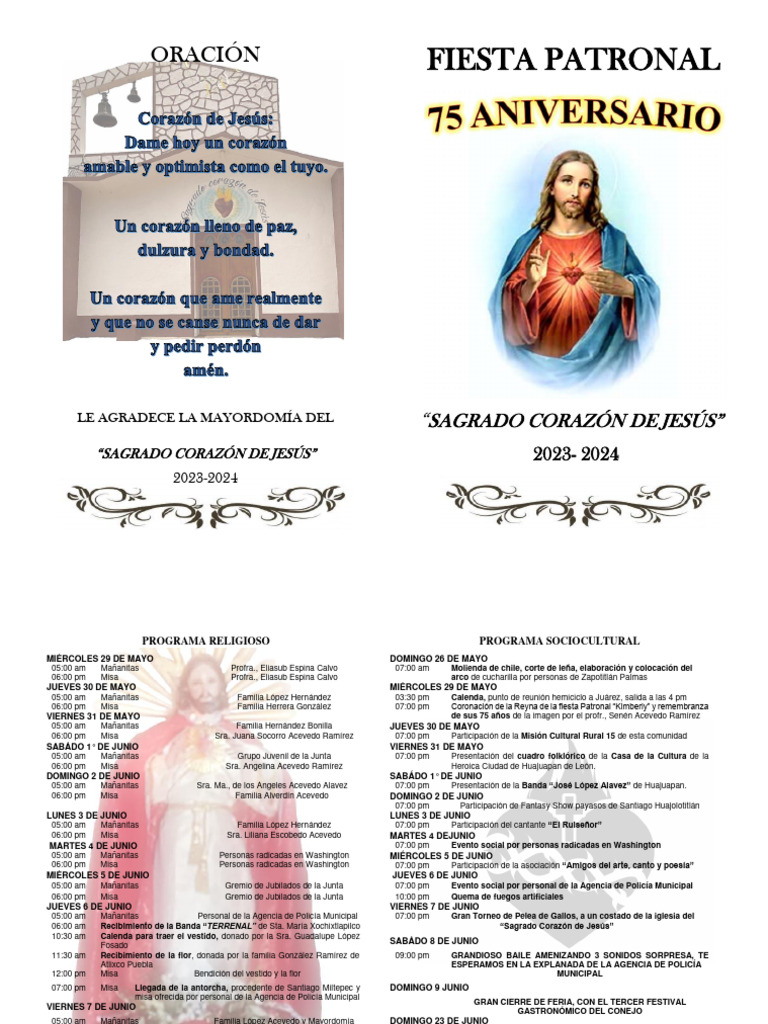 Programa Religioso 2023-2024 | PDF | Fiestas cristianas y días santos