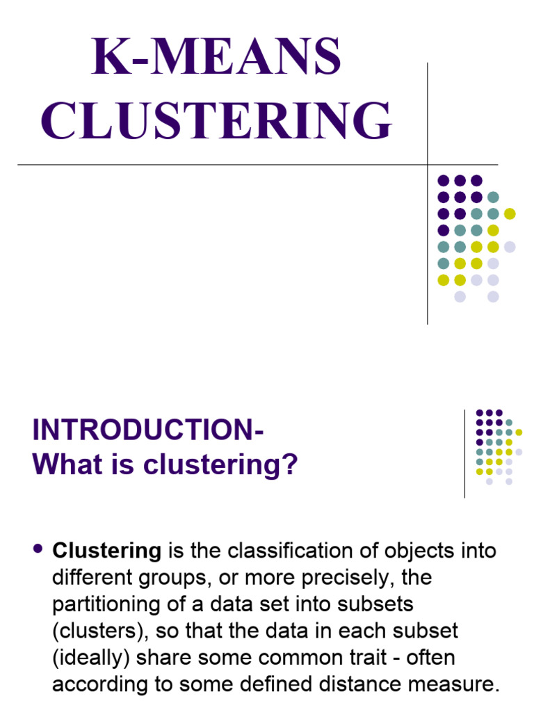 Real-Life K-Means Clustering Example | PDF | Cluster Analysis | Matrix ...