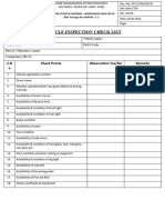 41. VEHICLE INSPECTION CHECK LIST