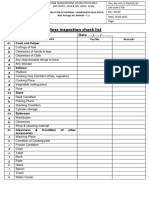 32. Mess Inspection checklist