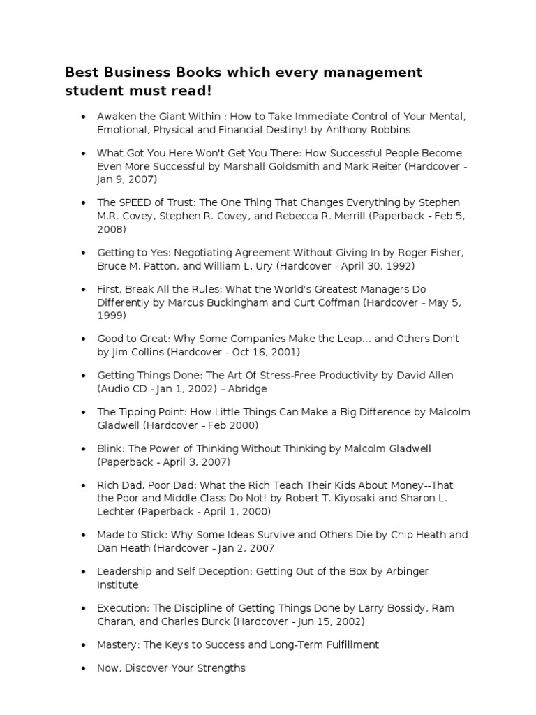 Essential Reads for Business Students | PDF | Economics | Economies