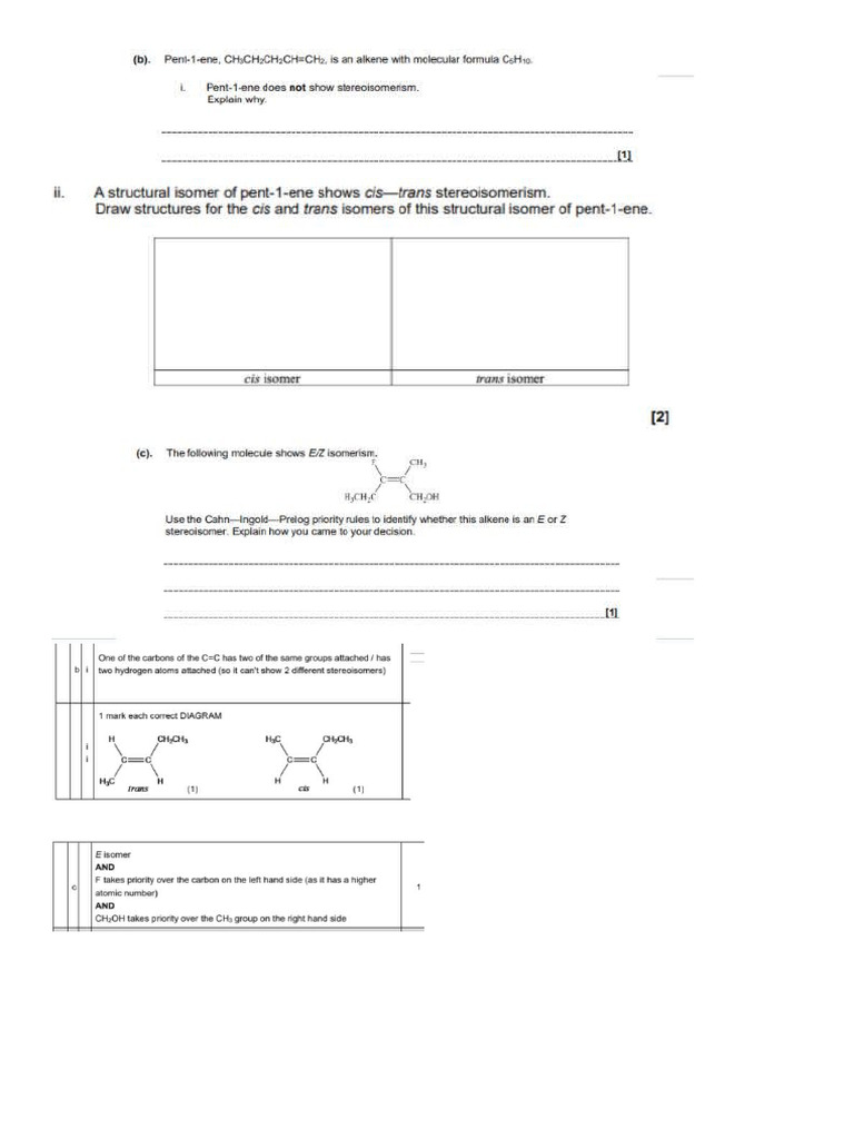 Alkenes Questions | PDF