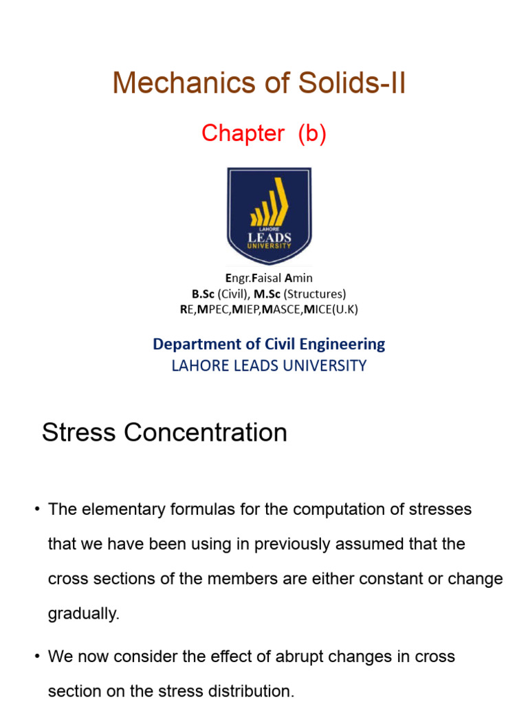 Stress Concentration | PDF | Stress (Mechanics) | Bending