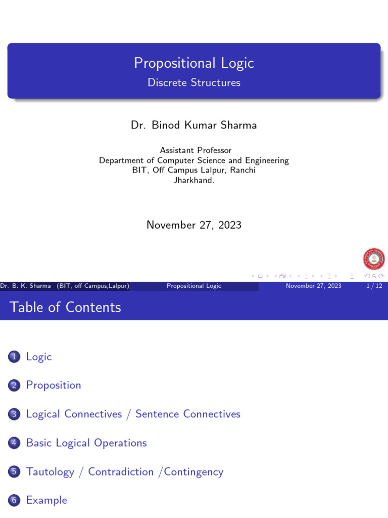 Propositional logic pdf logic logical truth