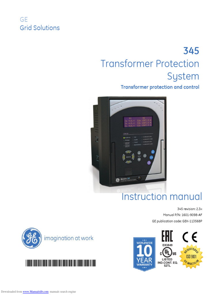 Transformer Protection System: Grid Solutions | PDF | Safety | Relay