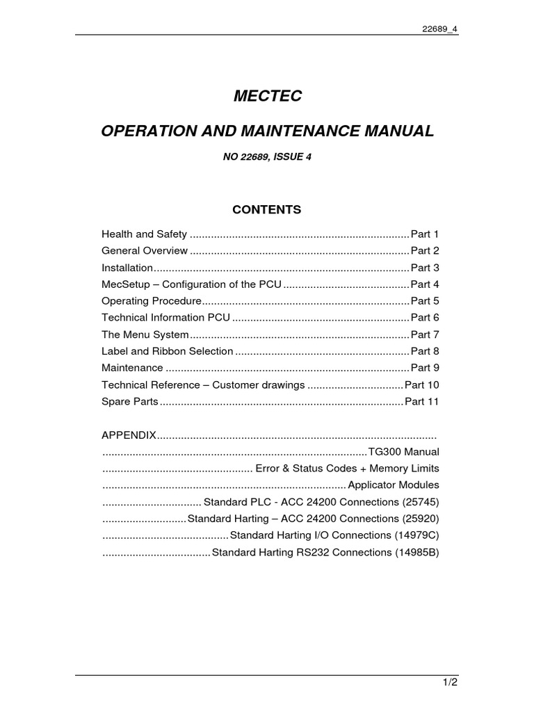 Mectec Printer Operation Manual | PDF | Printer (Computing ...