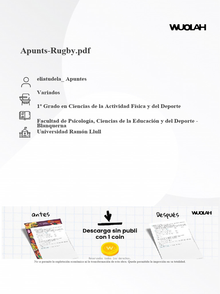 Wuolah Free Apunts Rugby | PDF
