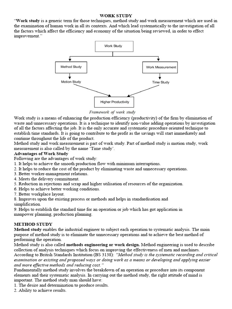 Work Study Techniques for Efficiency | PDF | Business