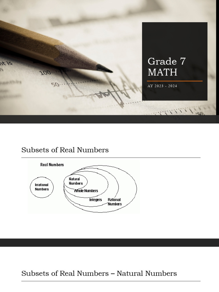 Grade 7 - Real Numbers | PDF | Numbers | Multiplication