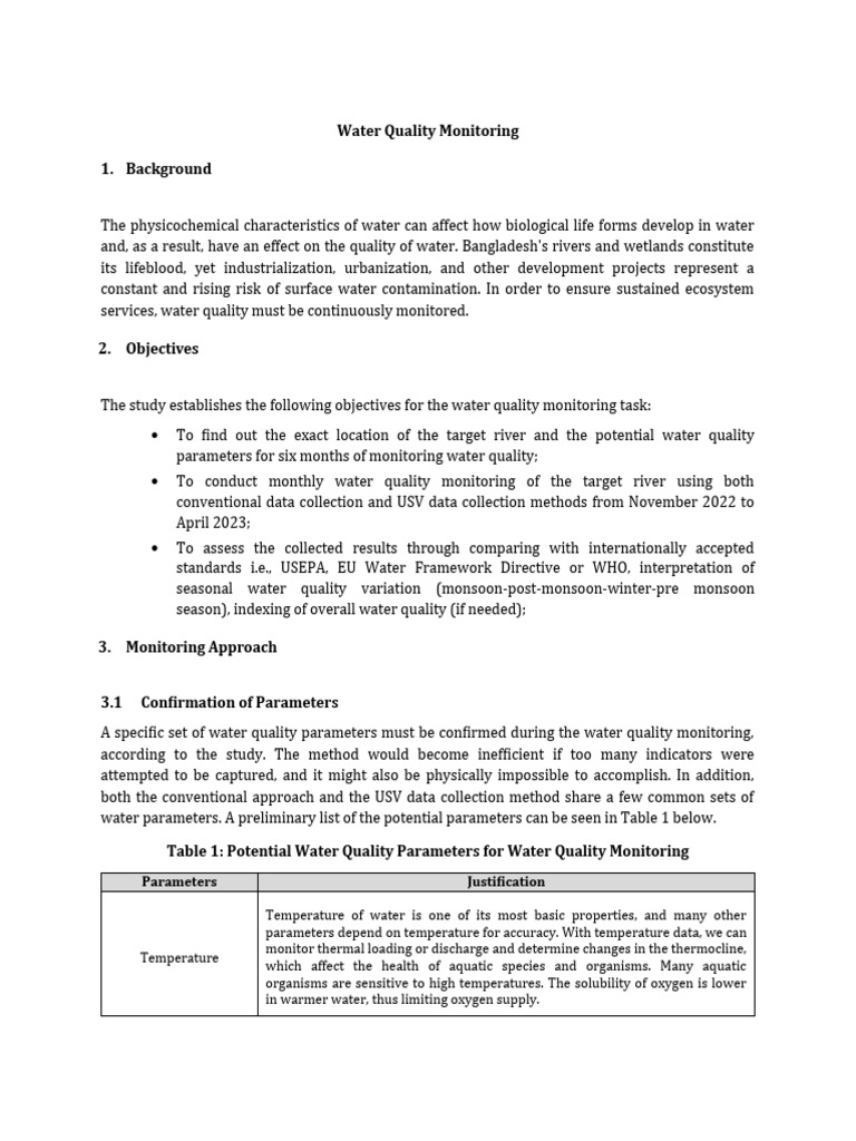 Water Quality Monitoring Approach_BMB | Download Free PDF | Water ...