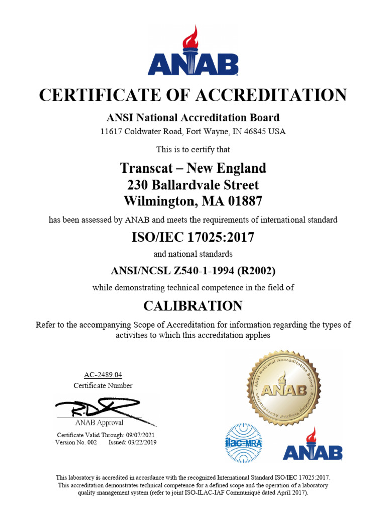 ISO/IEC 17025:2017 Accreditation Details | PDF | Hertz | Mains Electricity