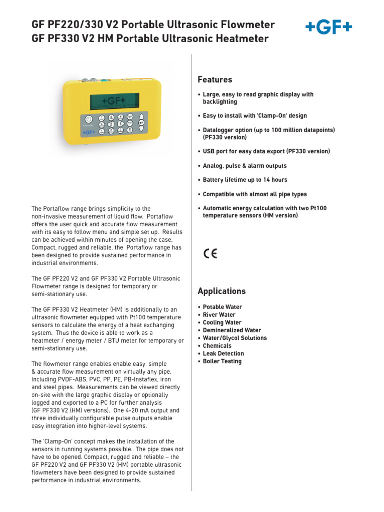 Portable Ultrasonic Flowmeters Overview | PDF | Flow Measurement ...