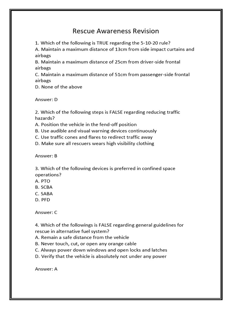 Rescue Awareness Revision | PDF | Safety | Occupational Safety And Health