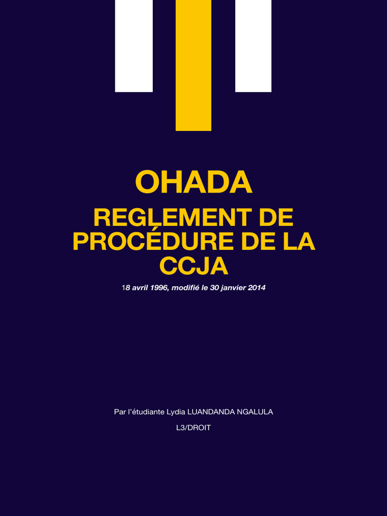 Règlement de procédure de la CCJA | PDF | Président des États-Unis ...