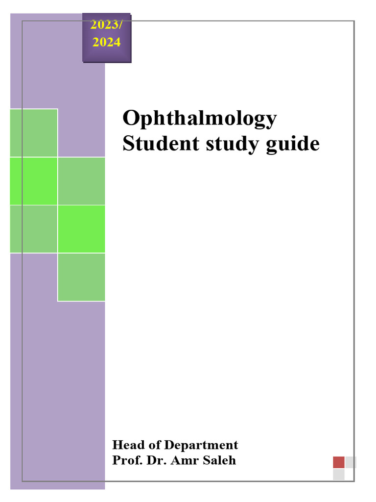 Ophthalmology Student Study Guide 2023 | PDF | Facial Features | Senses
