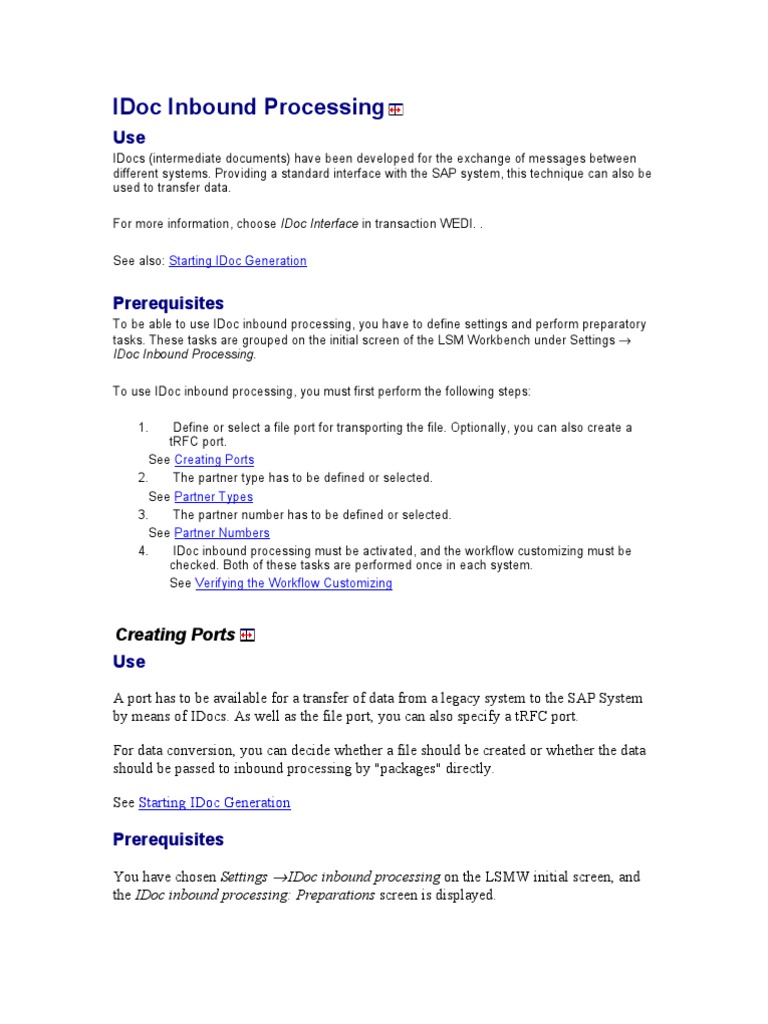 LSMW IDoc Inbound Processing Steps | PDF | File Format | Computer File