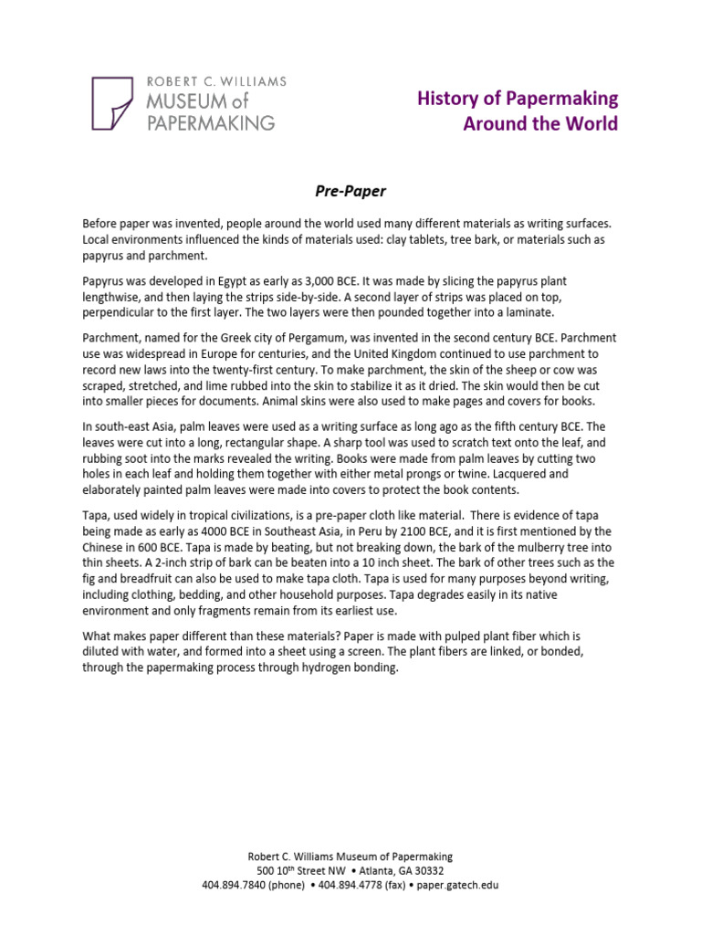 History of Papermaking Around the World Download Free PDF