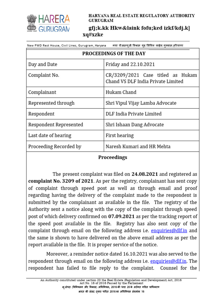 Proceedings of The Day Final 22.10.2021 | PDF | Complaint | Justice
