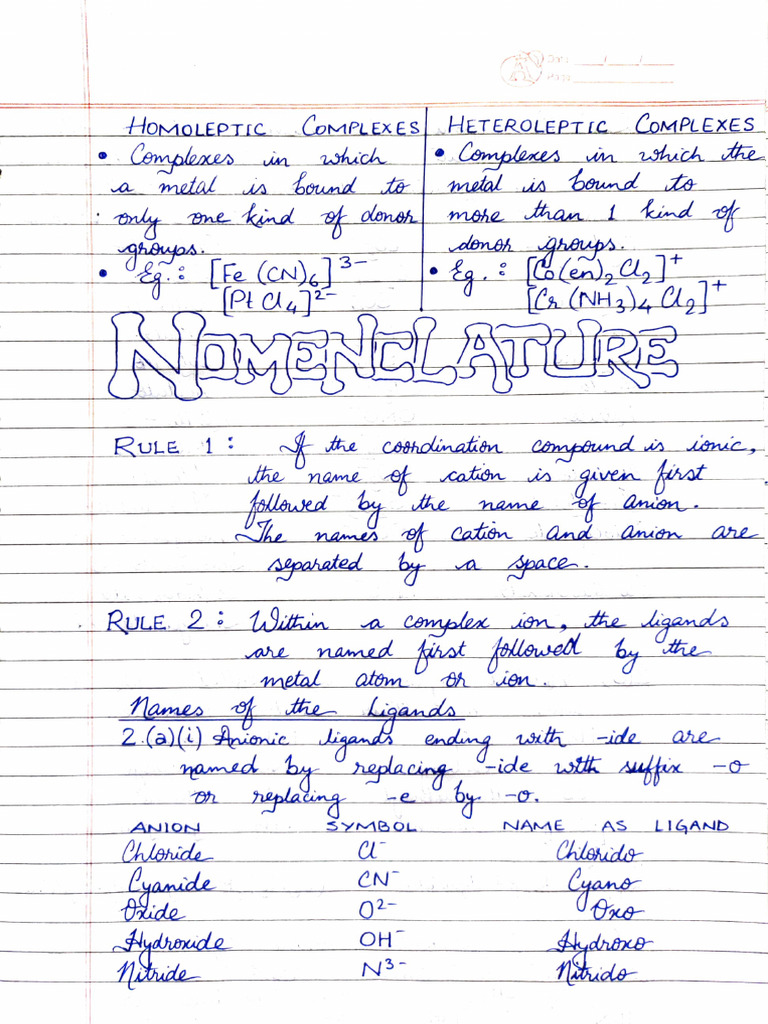 Coordination Compounds 02 - Nomenclature | PDF | Ligand | Physical ...