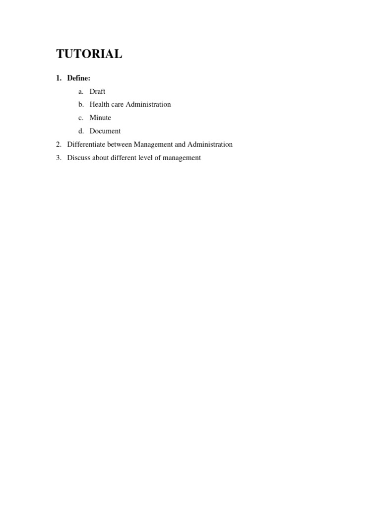 Tutorial On Health Care Management and Administration | PDF | Career ...