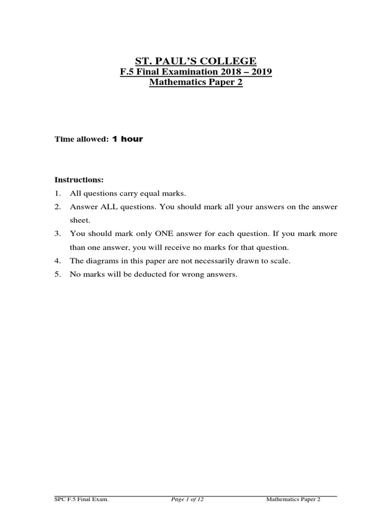 1819 F5 T2 Paper 2 QAB | PDF