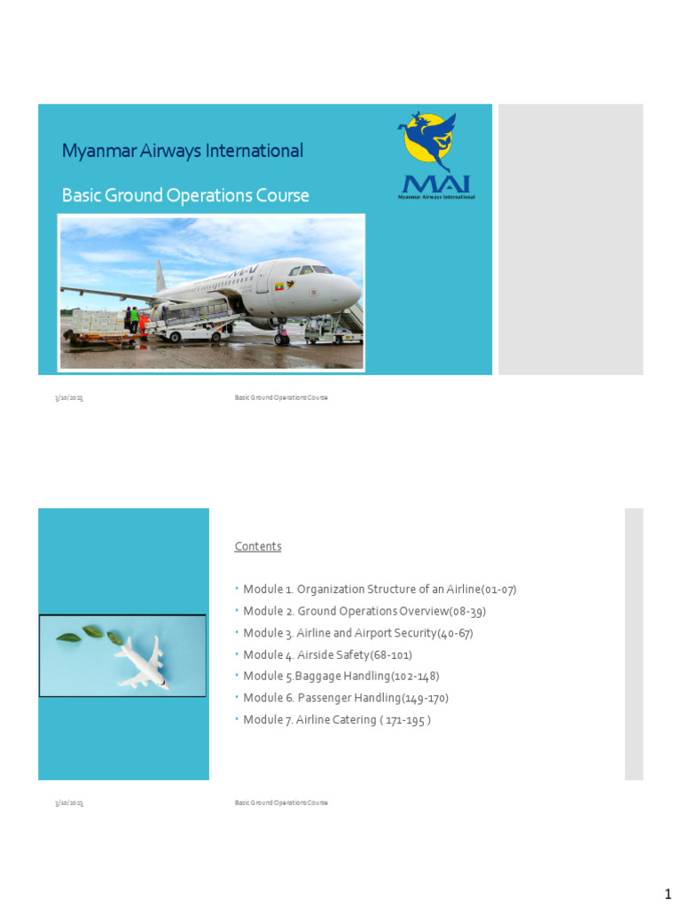 Basic Ground Operations Course Mar 2023 | PDF | Airport | Airport Security