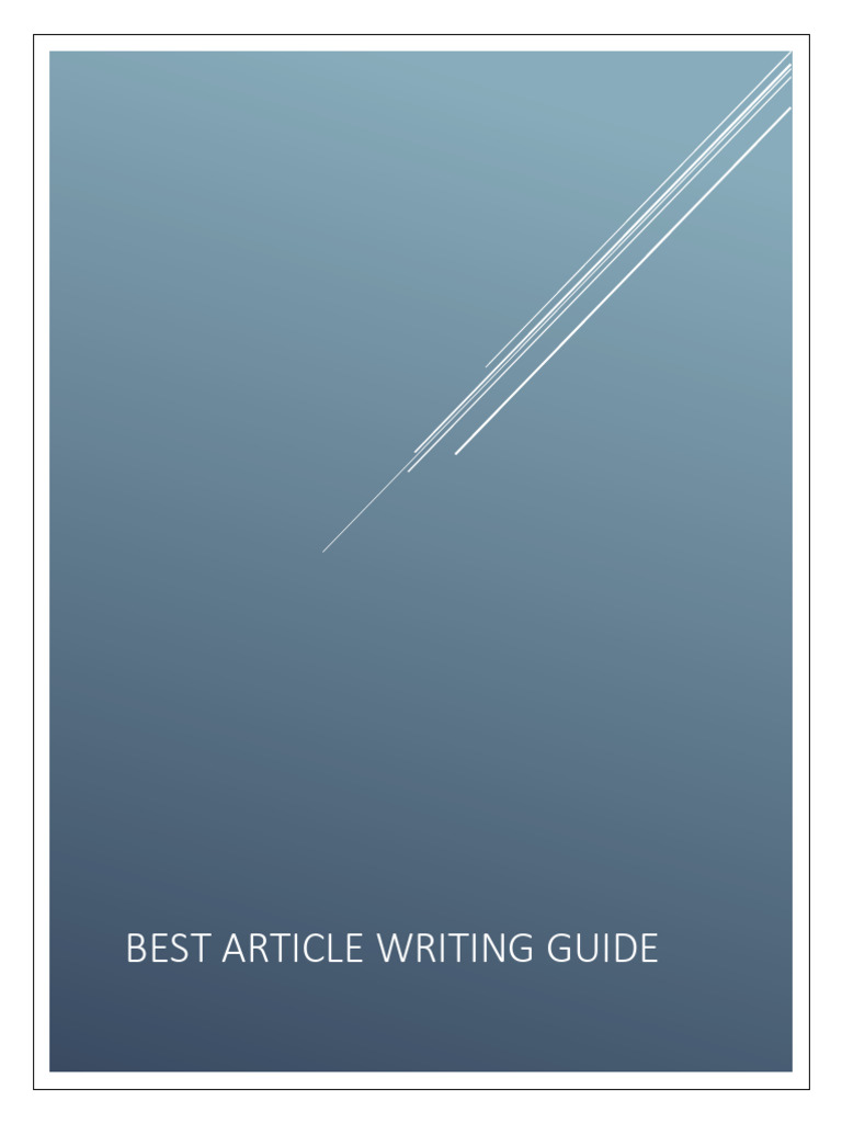 Article Writing Guide | PDF | Artificial Intelligence | Intelligence ...