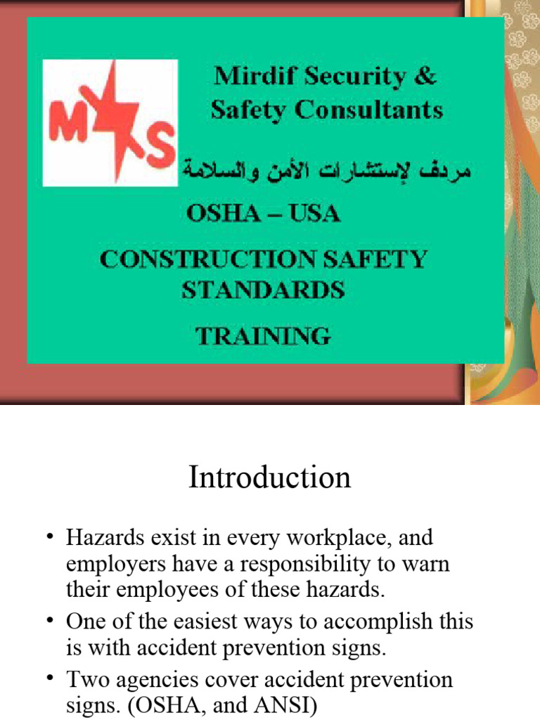 OSHA Signage and Safety Color Codes | PDF | Occupational Safety And ...