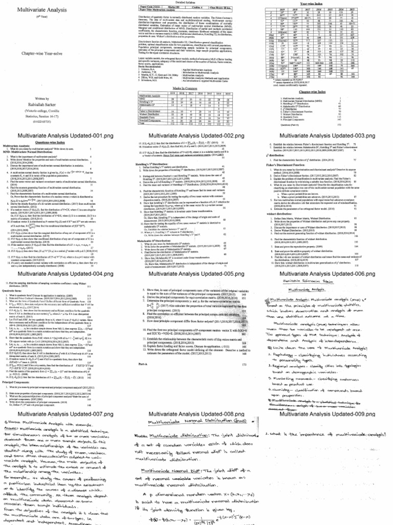 Multivariate Analysis Updated Pdf
