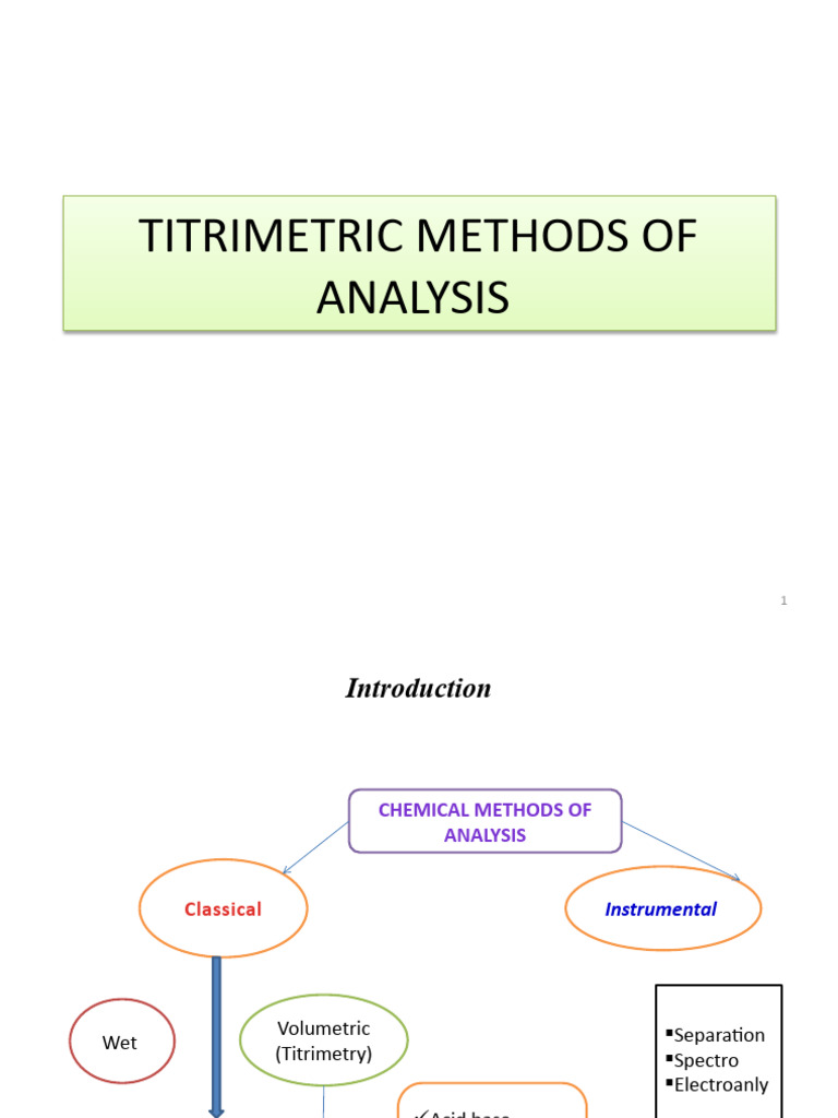 Titrimetric Analysis Methods Explained | PDF | Titration | Chemistry