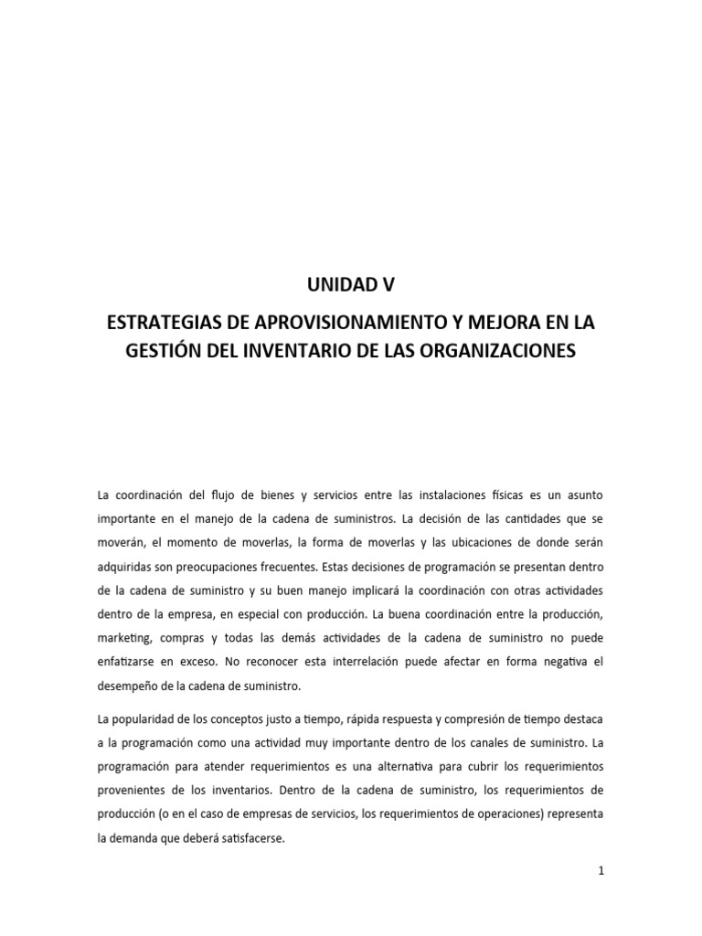 Estrategias de Aprovisionamiento Efectivas | PDF | Lean Manufacturing ...