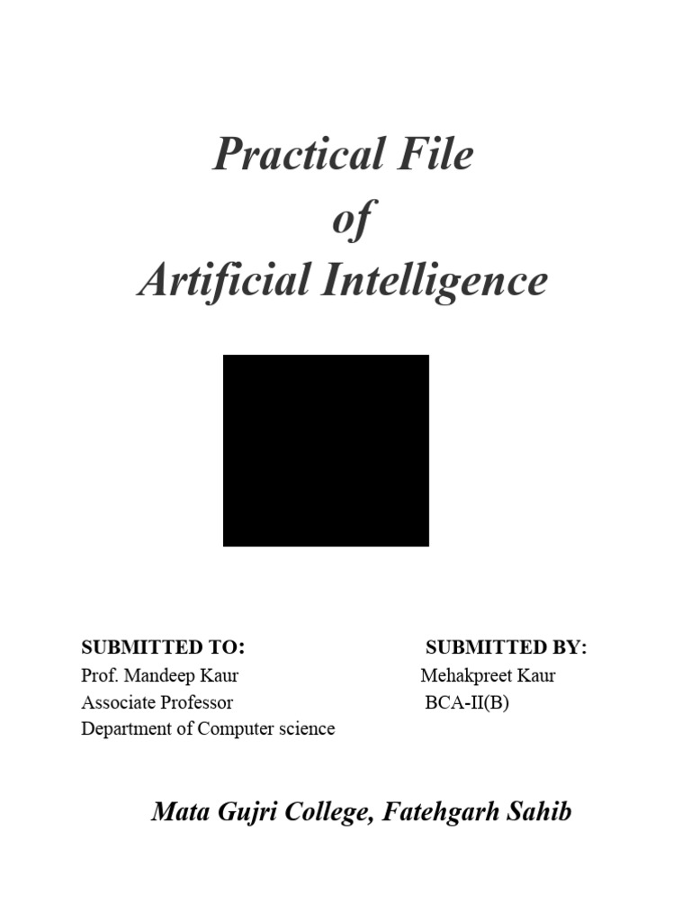 AI Practical file | PDF | Computer Programming | Theoretical Computer ...